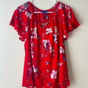 APT. 9 Red Floral Blouse